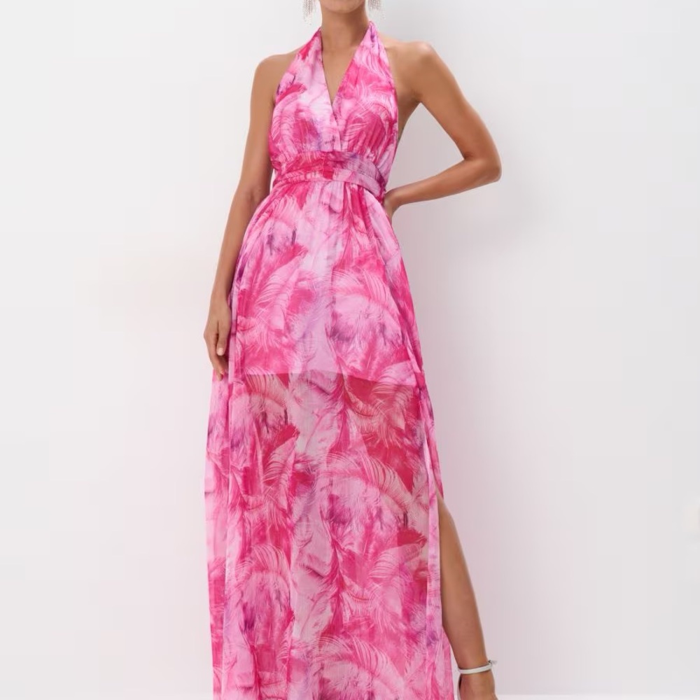 Floral maxi halter dress